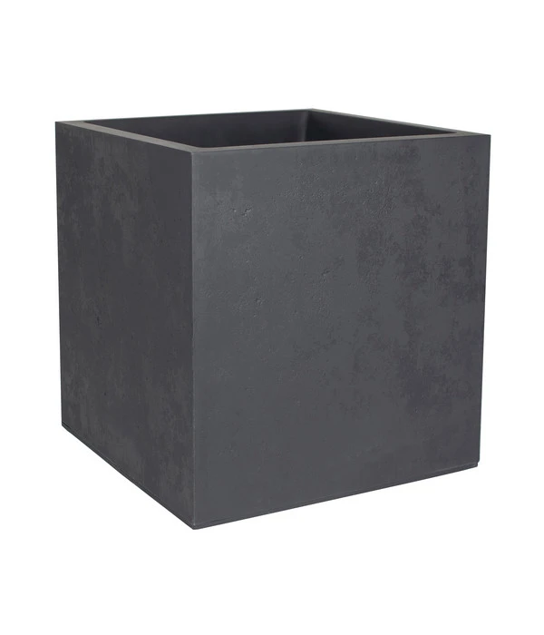 EDA-plastiques Kunststoff-Topf Basalt, Quadratisch, Anthrazit, Ca. B49,5/H49,5/T49,5 Cm