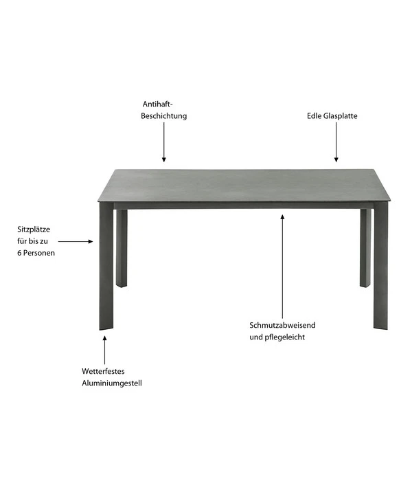 Dehner Gartentisch Nancy, Ca. B160/H75/T90 Cm - Image 7